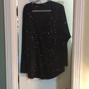 Torrid Black Knit Top with White Accents